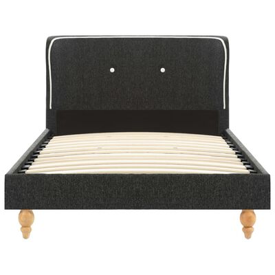 vidaXL gulta ar matraci, tumši pelēks audekls, 90x200 cm
