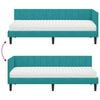 vidaXL Stūra gultas rāmis ar matrači ar matraci 2 pcs Tirkīzzila Samts