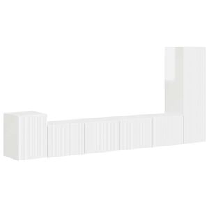 vidaXL TV skapī&scaron;u komplekts 3 pcs Augsta spīduma baltā krāsa