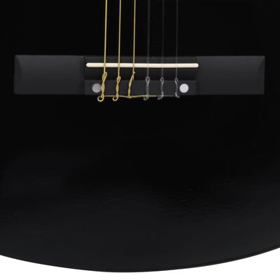 vidaXL klasiskā ģitāra ar 6 stīgām, vesterna stils, 38", melna