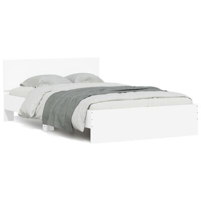 vidaXL gultas rāmis ar galvgali, balts, 120x190 cm