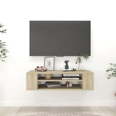 vidaXL piekarams TV plaukts, ozolkoka krāsa, 100x30x26,5 cm
