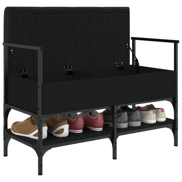 vidaXL apavu skapītis, melns, 85,5x42x57,5 cm, inženierijas koks