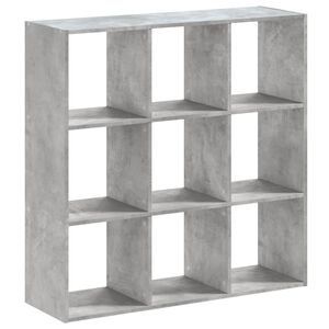 vidaXL grāmatplaukts, betona pelēks, 102x32x102 cm, inženierijas koks