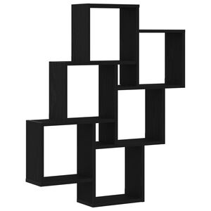 vidaXL Sienas plaukts Melns ozolkoks 78 x 15 x 93 cm Inženierijas koks