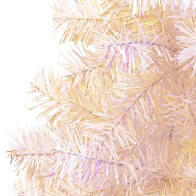 vidaXL mākslīgā Ziemassvētku egle, zaigojoši zaru gali, balta, 120 cm