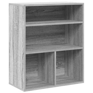 vidaXL grāmatu plaukts, pelēka koka, 60x30x71,5 cm, inženierijas koks