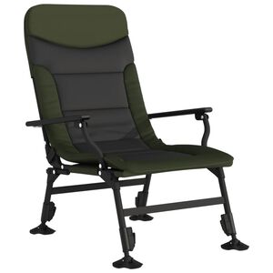 vidaXL mak&scaron;ķerē&scaron;anas krēsls ar roku balstiem, saliekams, zaļ&scaron;