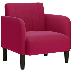 vidaXL dīvāns ar roku balstiem, vīna sarkans, 54 cm, samts