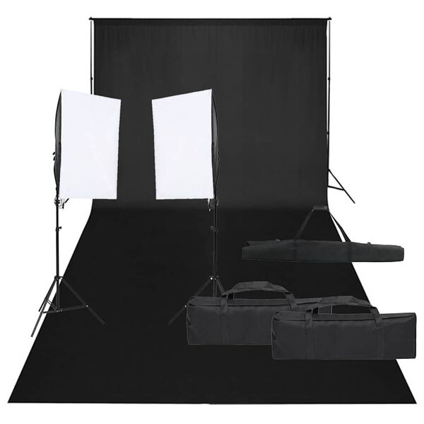 vidaXL fotostudijas komplekts, gaismas un fons