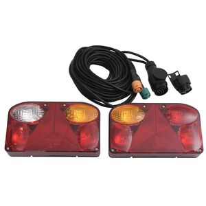 vidaXL piekabes lukturi, 2 gab., sarkani, 23x6x13 cm, 12 V