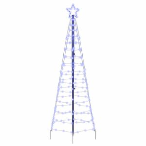 vidaXL LED Ziemassvētku koks ar zemes mietiem Zila 250 cm Dzelzs