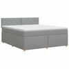 vidaXL Kontinentālā gulta ar matraci Gai&scaron;i pelēka 180 x 200 cm Audums