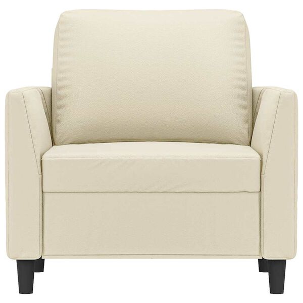 vidaXL atpūtas krēsls, krēmkrāsas, 60 cm, mākslīgā āda