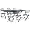 vidaXL Dārza ēdamgalds 7 pcs Antracīta 212 x 90 x 76 cm