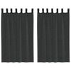 vidaXL voile aizkari ar cilni, 2 gab., melni