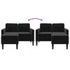 vidaXL divvietīgs dīvāns ar &scaron;ezlongu, L-veida, melns, 125 cm, samts