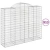 vidaXL arkveida gabiona grozi, 13gb., 200x50x160/180cm, cinkota dzelzs