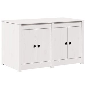 vidaXL Virtuves Skapis MEPPEL Balts 106 x 55 x 64 cm Priedes masīvkoks