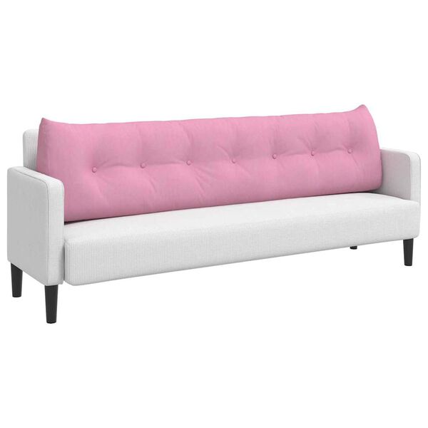 vidaXL Atpakaļ spilvens Rozā 200 x 24 x 50 cm audums