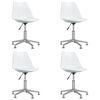 vidaXL grozāmi virtuves krēsli, 4 gab., balta mākslīgā āda