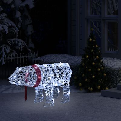 vidaXL Ziemassvētku dekorācija, lācis, 45 LED, 71x20x38 cm, akrils
