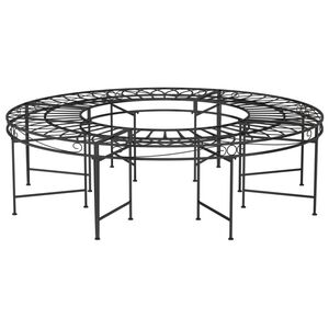 vidaXL sols, uzstādāms ap koku, &Oslash;160 cm, melns tērauds