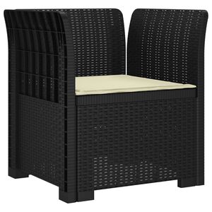 vidaXL 1-vietīgs krēsls ar spilvenu Rattan izskatā PP Antracīta