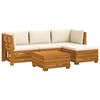 vidaXL 5 gab. Āra dīvānu komplekts Cietā akācijas koks Brūna