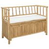 vidaXL Dārza Krātuves Sols 110 x 47 x 80 cm Bambuss Dabiska Taisnstūra
