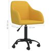 vidaXL grozāmi virtuves krēsli, 2 gab., dzeltens samts