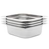 vidaXL Gastronorm trauki, 4 gab., GN 1/2, 100 mm, nerūsējo&scaron;s tērauds