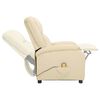 vidaXL masāžas krēsls, krēmkrāsas dabīgā āda