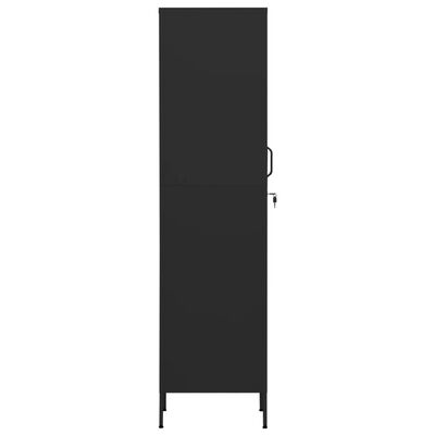vidaXL ģērbtuves skapis, 35x46x180 cm, tērauds, melns