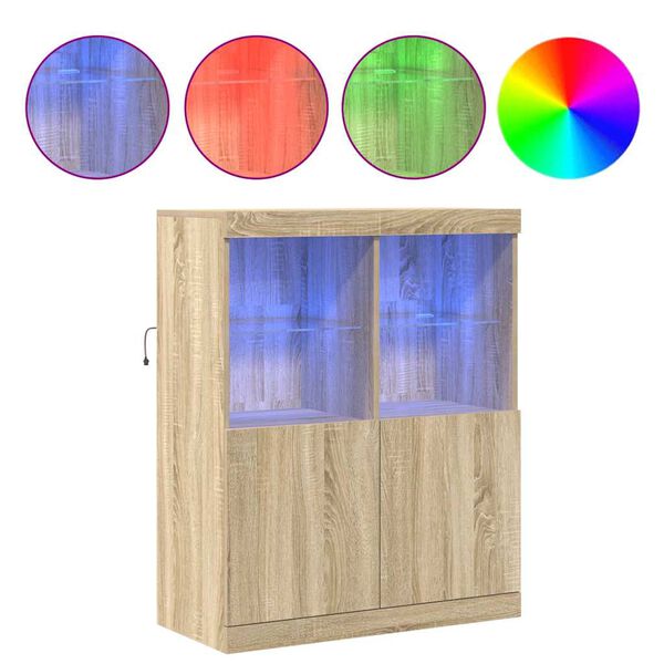 vidaXL kumode, ozolkoka krāsa, 81x37x100 cm, inženierijas koks