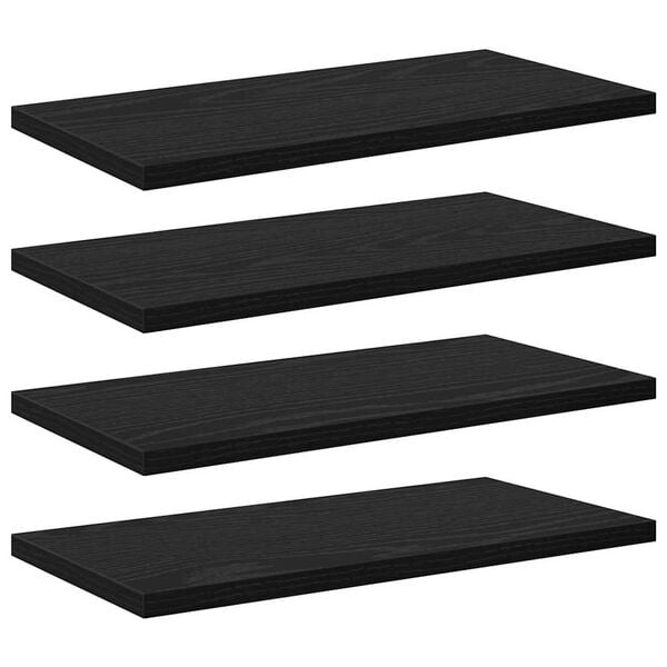 vidaXL Grāmatplaukta Paneļa 4 pcs Melns 40 x 20 x 1,5 cm