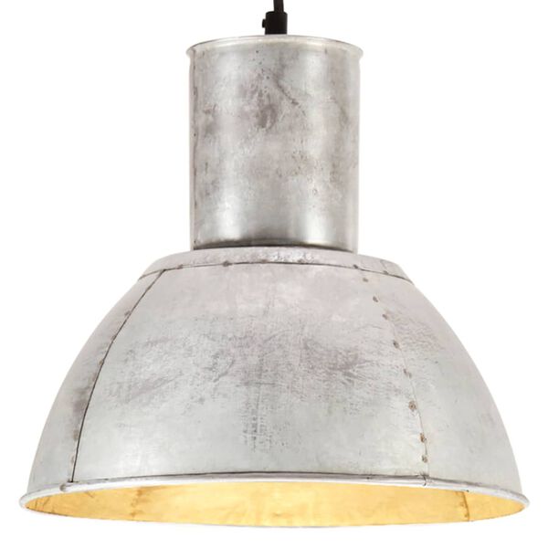 vidaXL griestu lampa, sudraba krāsā, apaļa, 25 W, 28,5 cm, E27