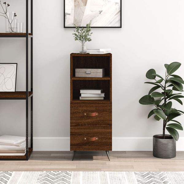 vidaXL kumode, ozolkoka krāsa, 34,5x34x90 cm, inženierijas koks