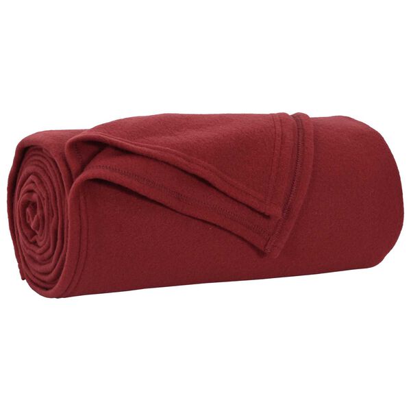 vidaXL Pleds Bordo sarkans 240 x 220 cm Flīss