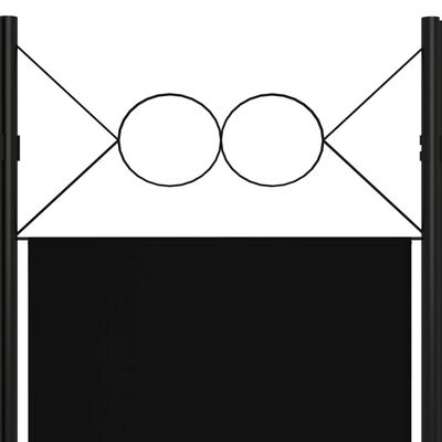 vidaXL 3-paneļu istabas aizslietnis, melns, 120x180 cm