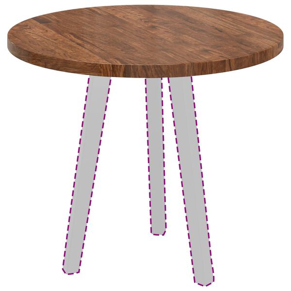 vidaXL Galda virsma Gai&scaron;i brūns &Oslash; 60 x 2,5 cm Cietā ozola koks