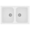 vidaXL Virtuves izlietne Kvarts un sveķi 76 x 48 x 30 cm Balts