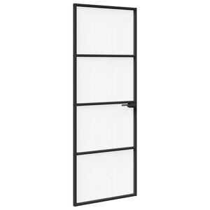 vidaXL Mājas durvis 76 x 201,5 x 3,5 cm Alumīnijs un Temperēts Stikls