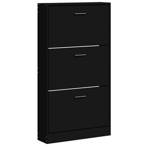 vidaXL apavu plaukts, melns, 59x17x108 cm, inženierijas koks