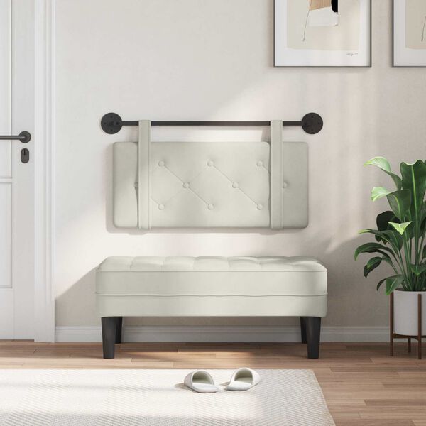 vidaXL Karājo&scaron;s galvgalis Krēmkrāsa 90 x 55 x 5 cm Samts