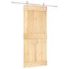 vidaXL Slīdo&scaron;ās durvis Dabisks un balts 90 x 210 cm Cieta priedes koks