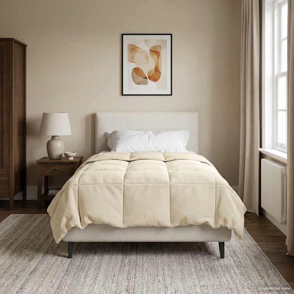 vidaXL Pilnas gada sega Tiltiņ&scaron; Krēmkrāsa 155 x 200 cm Mikro&scaron;ķiedra