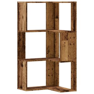 vidaXL 3-līmeņu grāmatu plaukts, koka krāsā, 50x50x102 cm, koks