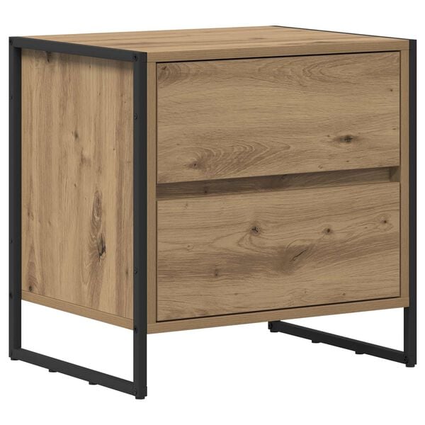 vidaXL Naktsgaldiņ&scaron; Mākslīgā ozola 50 x 39.5 x 50 cm Inženierijas koks