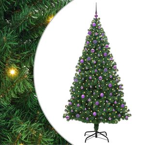 vidaXL Mākslīgā Ziemassvētku eglīte su 300 LED ar statīvu Zaļa 210 cm
